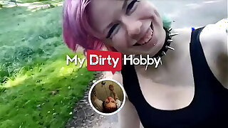 (ElliYoung) Gets Her Tight Juicy Pussy Fucked On A Bench At A Park - My Dirty Hobby